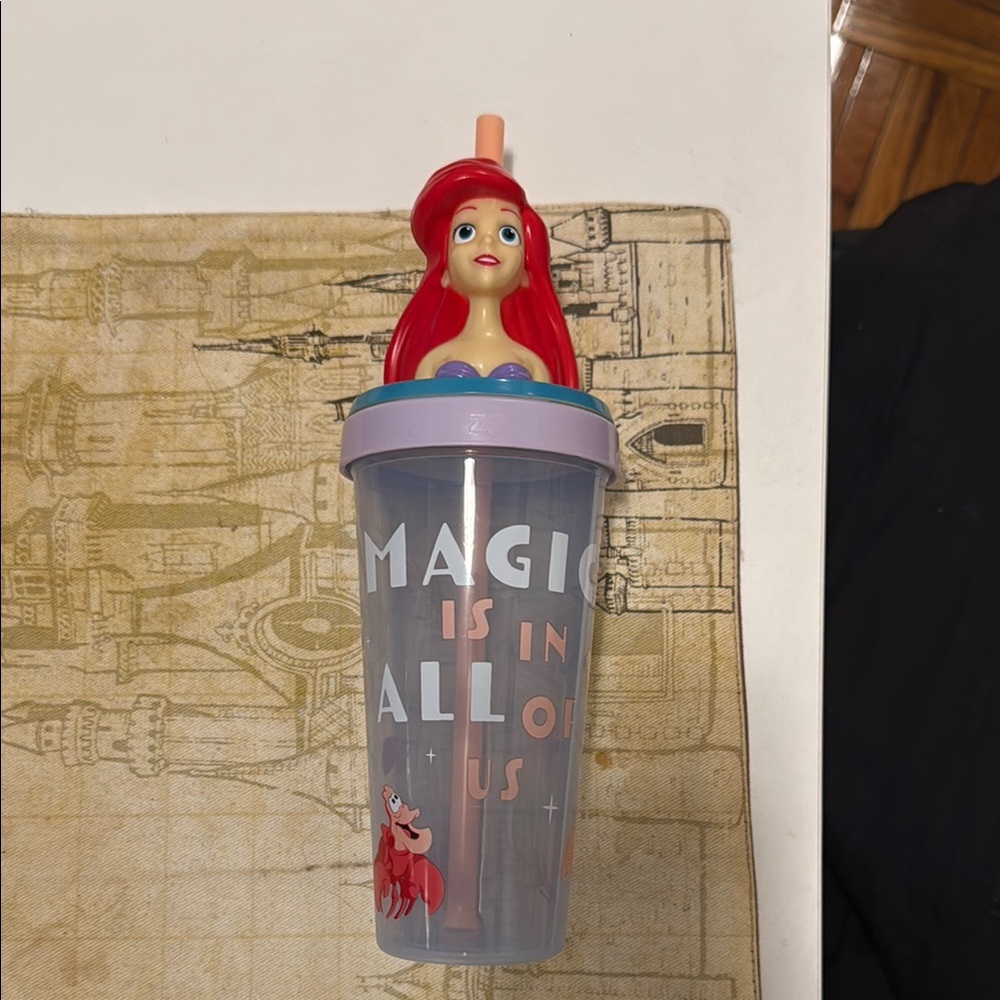Disney Ariel Magic Tumbler with Straw - Red and Blue